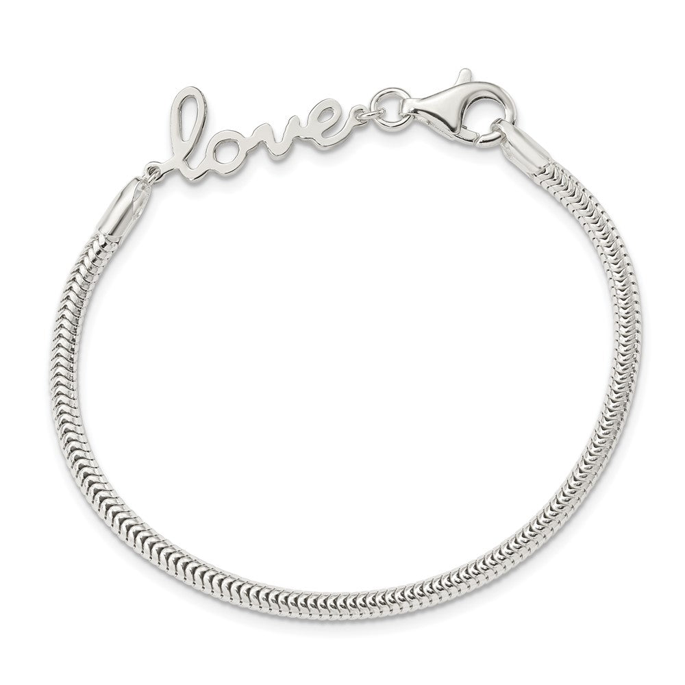 7.5 Inch Sterling Silver Love Bracelet