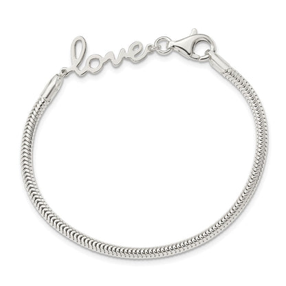 7.5 Inch Sterling Silver Love Bracelet