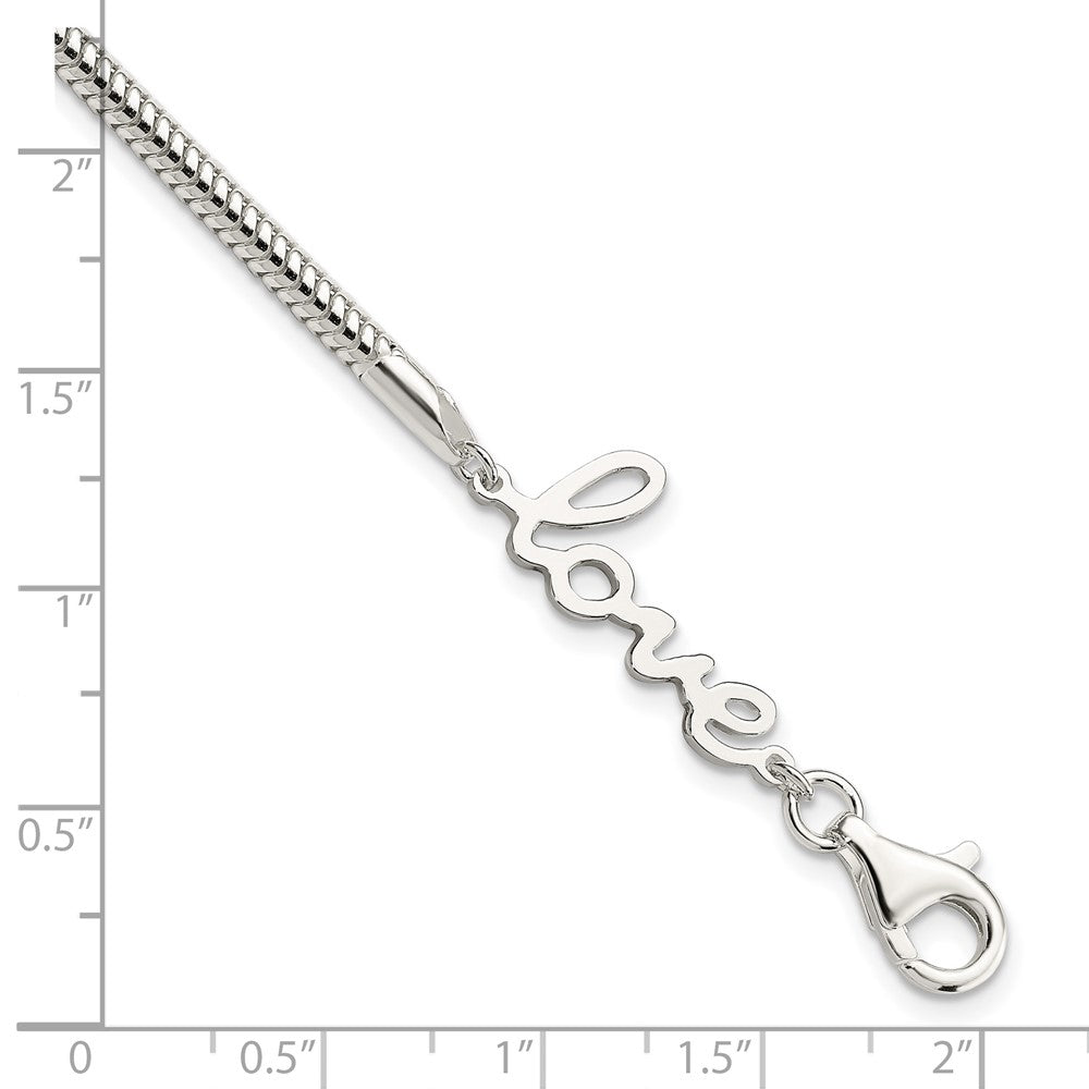 7.5 Inch Sterling Silver Love Bracelet