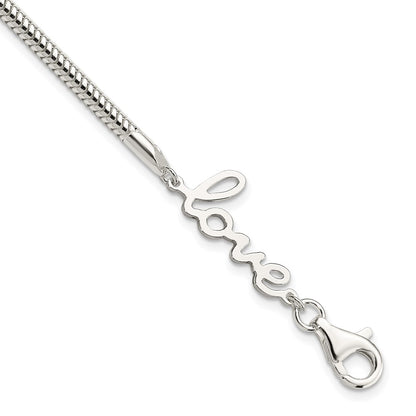 7.5 Inch Sterling Silver Love Bracelet