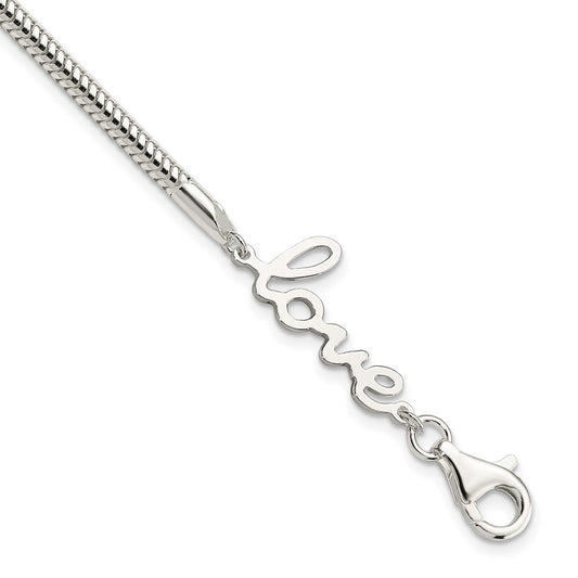 7.5 Inch Sterling Silver Love Bracelet