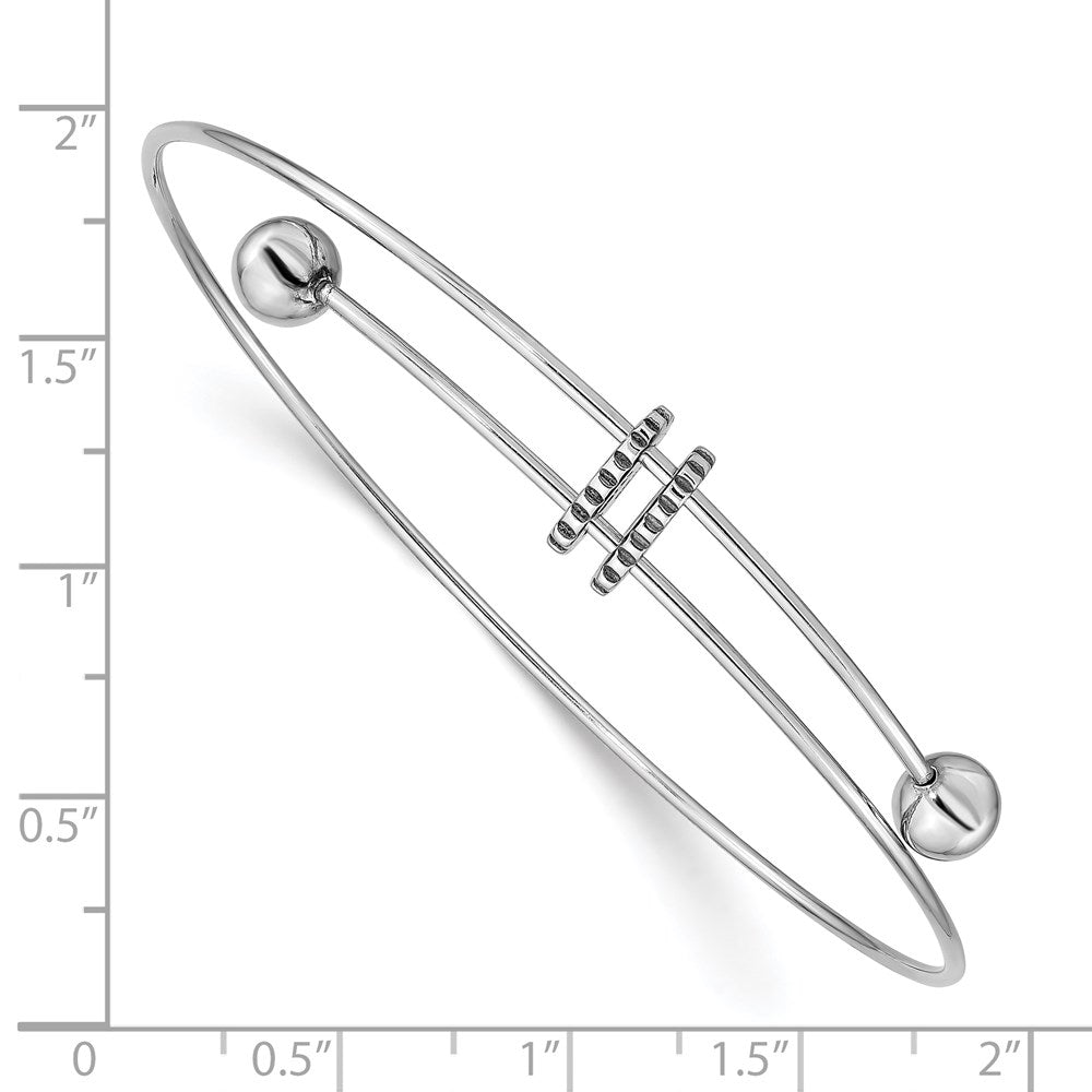 Sterling Silver Rhodium-Plated Polished Expandable Bangle