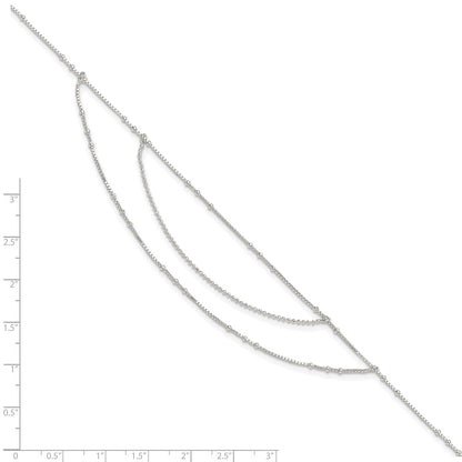Sterling Silver Polished Multi-Strand 9In Plus 1 In Ext Anklet
