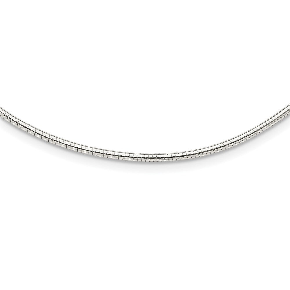 16 Inch Sterling Silver Round 2mm W/2In. Ext Neckwire Chain Necklace