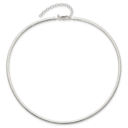 16 Inch Sterling Silver 3.25mm W/2In. Ext Cubetto Chain Necklace