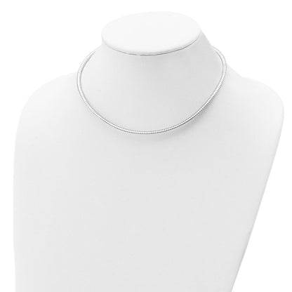 16 Inch Sterling Silver Rhodium-Plated 3.25mm W/2In. Ext Cubetto Chain Necklace