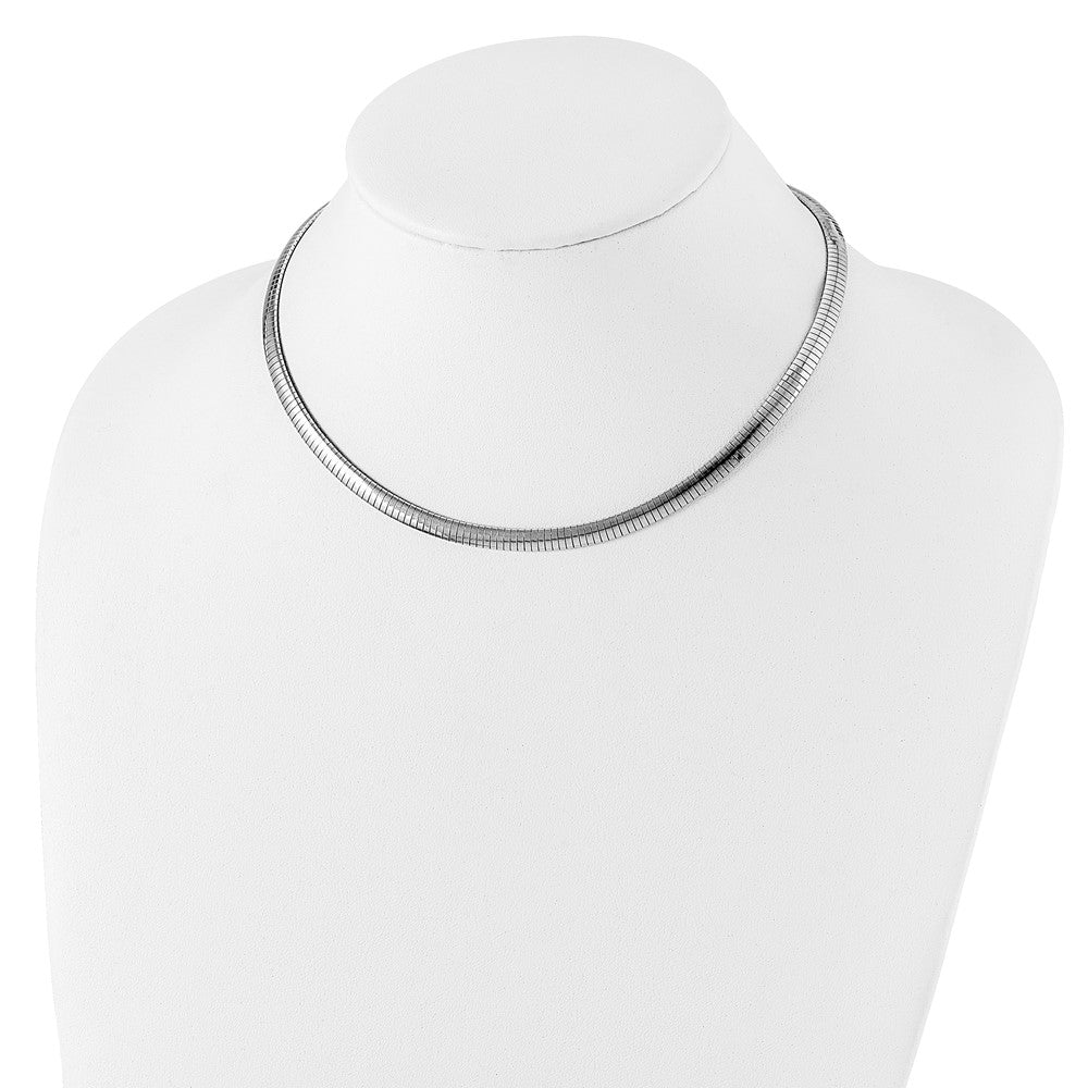 16 Inch Sterling Silver Rhodium-Plated 5.2mm W/2In. Ext Cubetto Chain Necklace