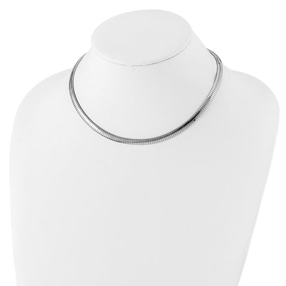 16 Inch Sterling Silver Rhodium-Plated 5.2mm W/2In. Ext Cubetto Chain Necklace