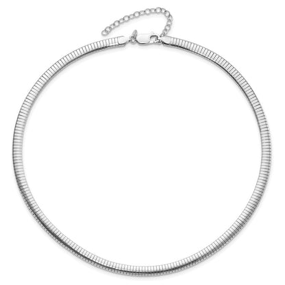 16 Inch Sterling Silver Rhodium-Plated 5.2mm W/2In. Ext Cubetto Chain Necklace