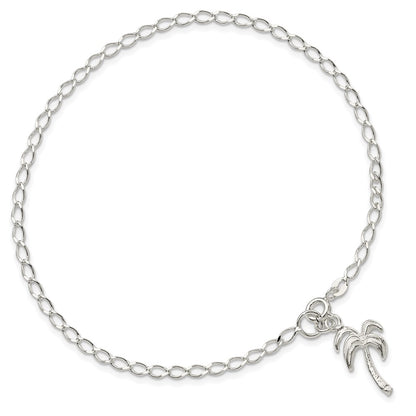 Sterling Silver Palm Tree Anklet