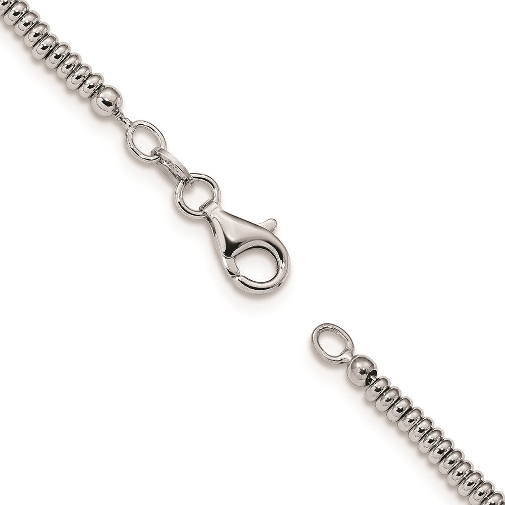 7.5 Inch Sterling Silver Rhodium-Plated Polished Bracelet
