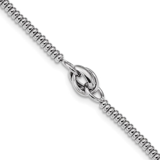 7.5 Inch Sterling Silver Rhodium-Plated Polished Bracelet