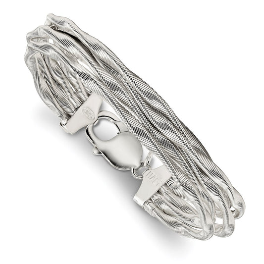 7.5 Inch Sterling Silver Twisted Mesh 5-Strand Bracelet