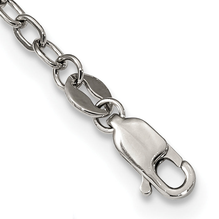 Sterling Silver Cz Open Oval Necklace