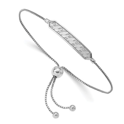 Sterling Silver Rhodium-Plated Diamond Cut Adjustable Bracelet