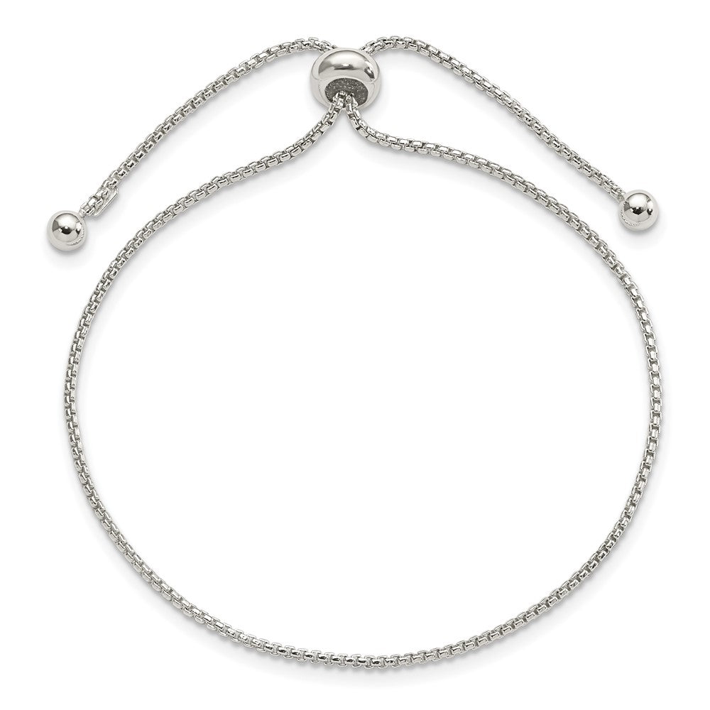 9.25 Inch Sterling Silver Adjustable Bracelet