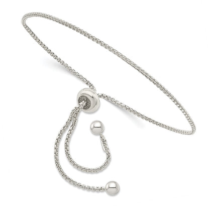 9.25 Inch Sterling Silver Adjustable Bracelet