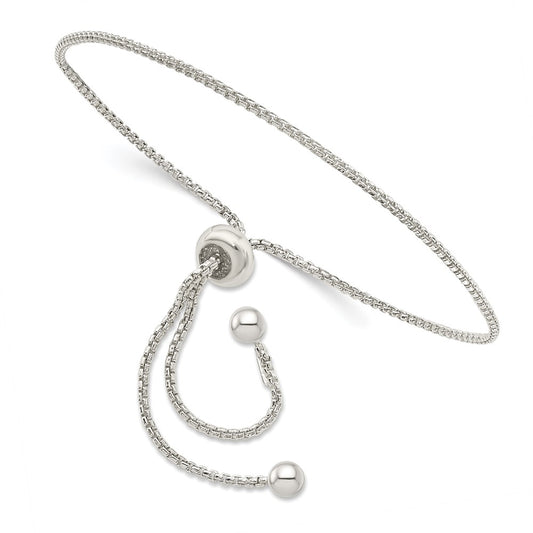 9.25 Inch Sterling Silver Adjustable Bracelet
