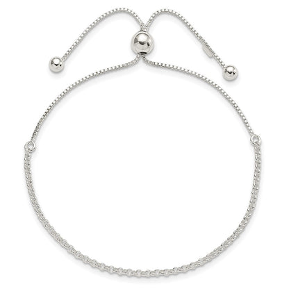 9.25 Inch Sterling Silver Adjustable Bracelet
