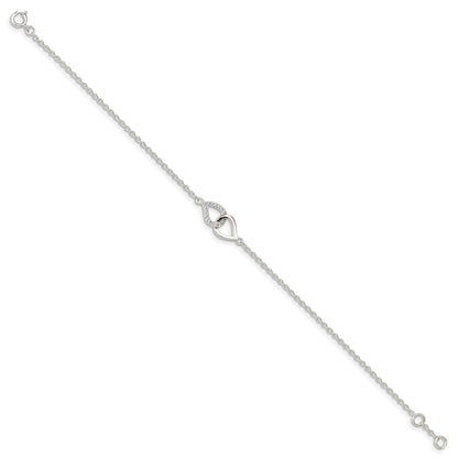 7 Inch Sterling Silver Cz Bracelet