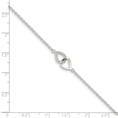 7 Inch Sterling Silver Cz Bracelet