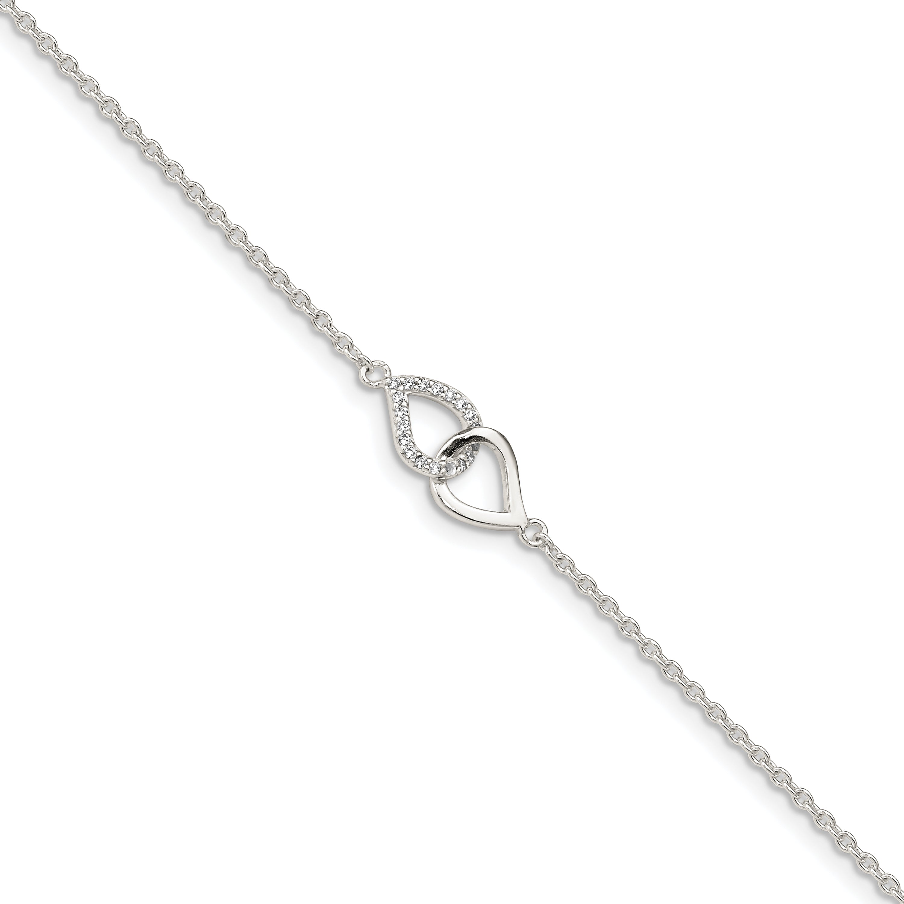 7 Inch Sterling Silver Cz Bracelet