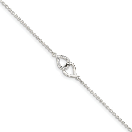 7 Inch Sterling Silver Cz Bracelet