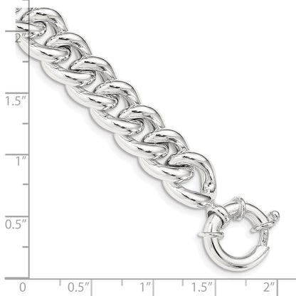 7.75 Inch Sterling Silver Polished Curb Link Bracelet
