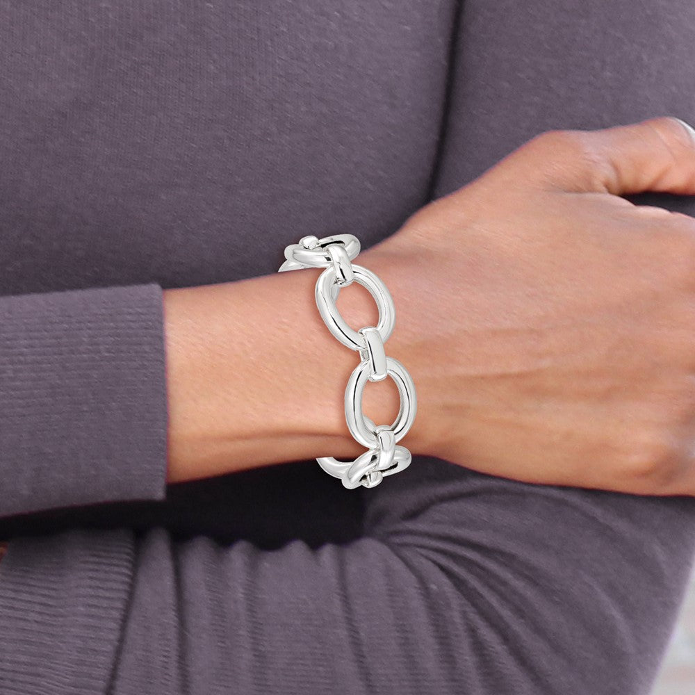 8.75 Inch Sterling Silver Polished Large Link Bracelet