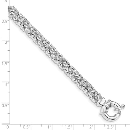 7.5 Inch Sterling Silver Polished Byzantine Link Bracelet
