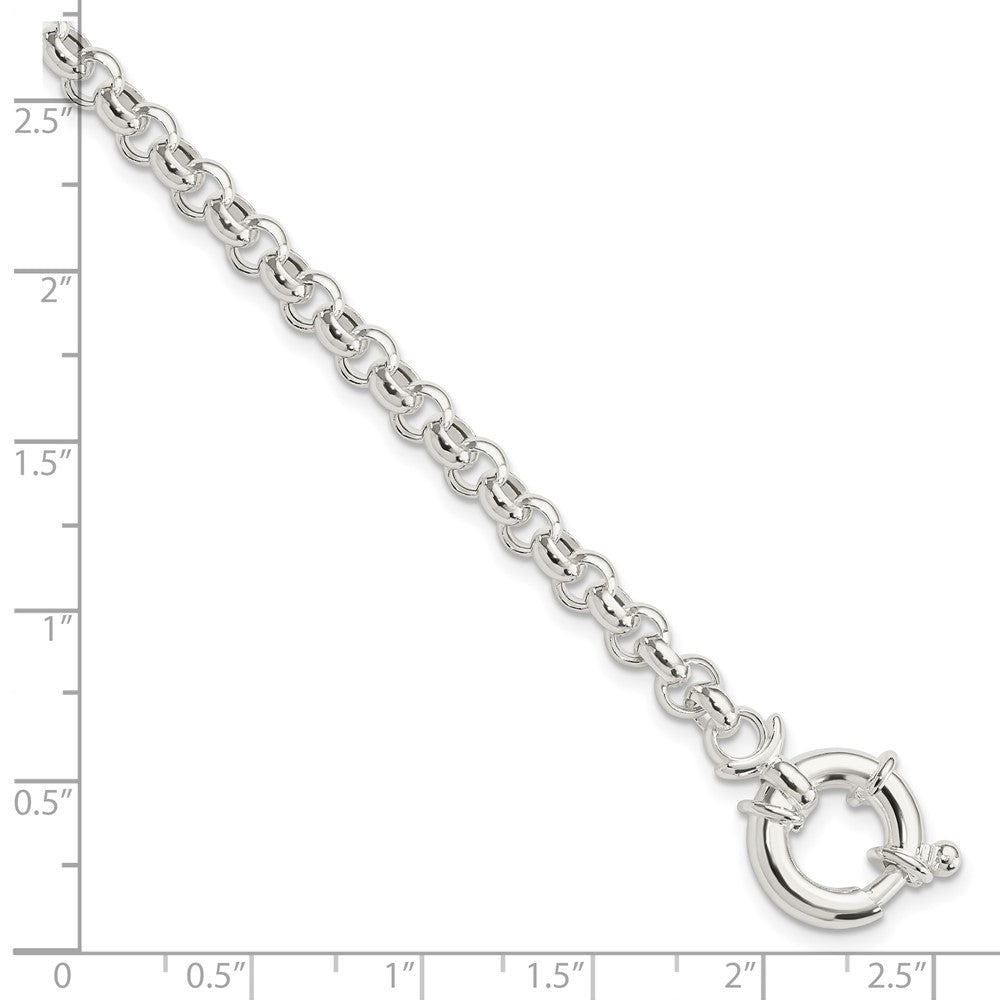 7 Inch Sterling Silver Polished Rolo Fancy Bracelet