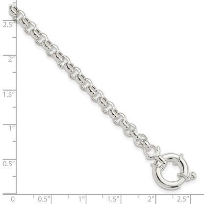 7 Inch Sterling Silver Polished Rolo Fancy Bracelet