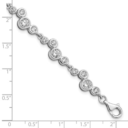 7.5 Inch Sterling Silver Rhodium-Plated Cz Bracelet