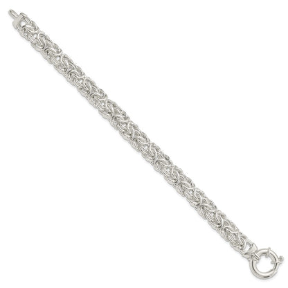 8 Inch Sterling Silver Polished Byzantine Link Bracelet