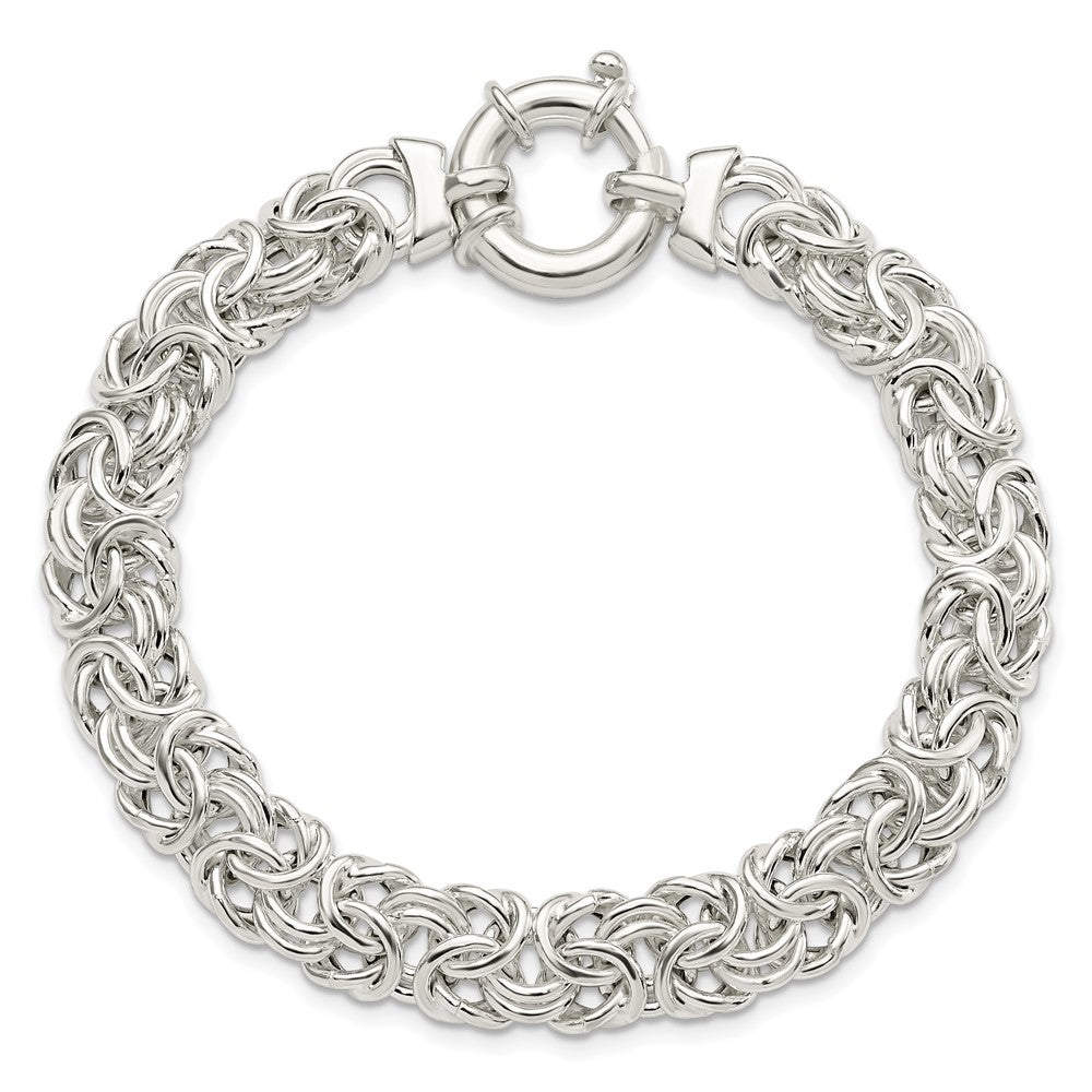 8 Inch Sterling Silver Polished Byzantine Link Bracelet