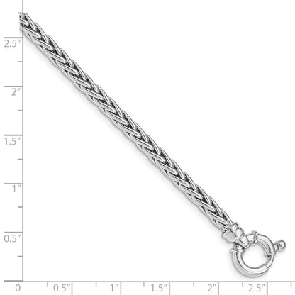 7.5 Inch Sterling Silver Rhodium Plated Polished Woven Link Bracelet