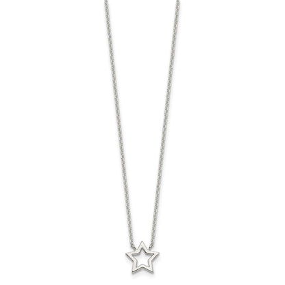 Sterling Silver Cut-Out Star Pendant Necklace