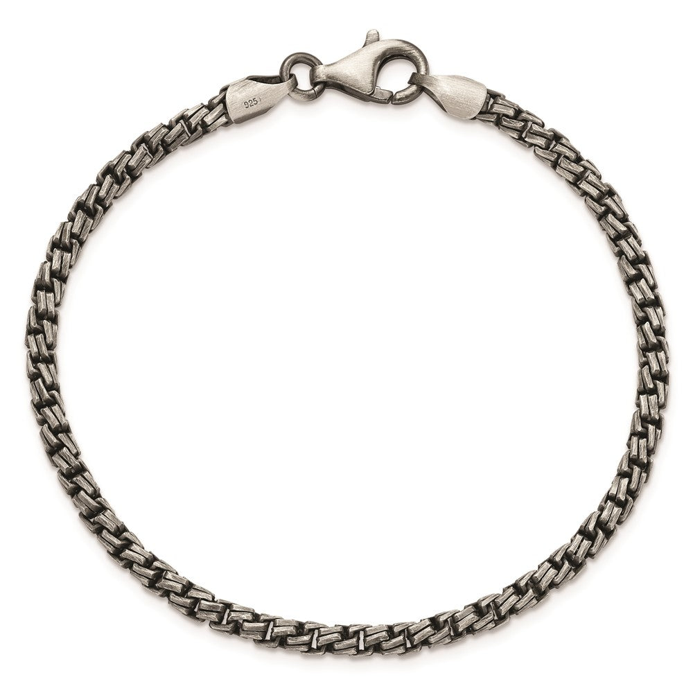 8 Inch Sterling Silver Antiqued Brushed Bracelet