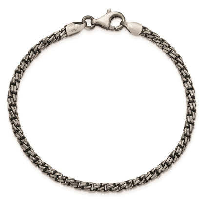 8 Inch Sterling Silver Antiqued Brushed Bracelet