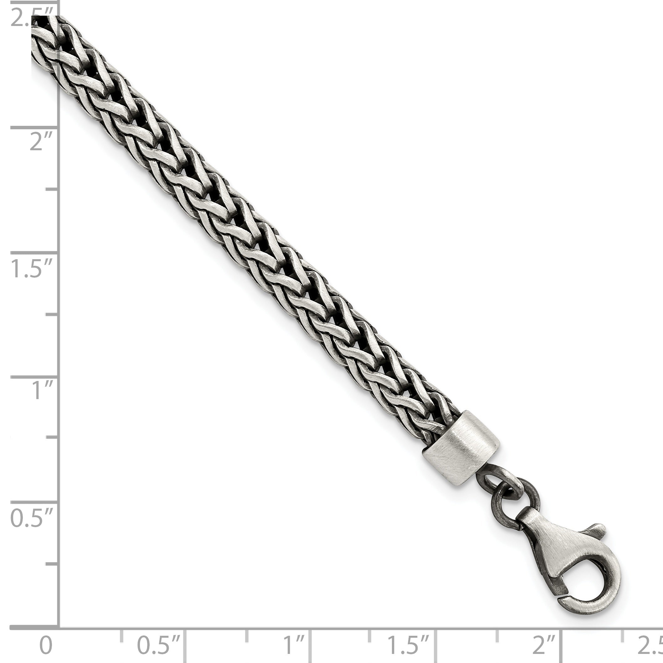8.25 Inch Sterling Silver Satin & Antiqued Franco Chain Bracelet