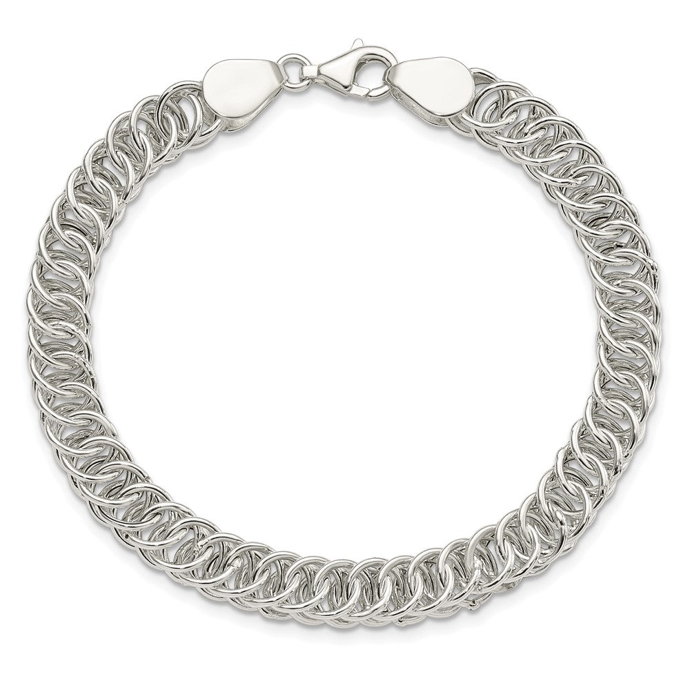 7.5 Inch Sterling Silver Polished Fancy Circle Link 7.5In Bracelet