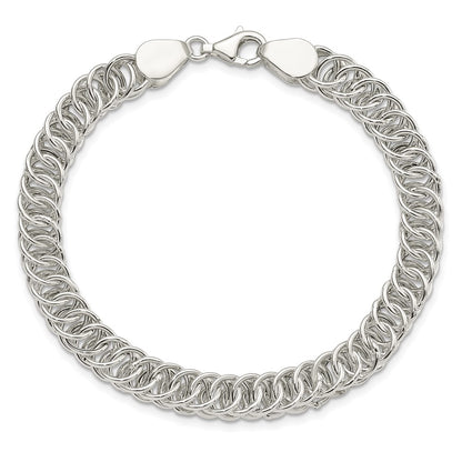 7.5 Inch Sterling Silver Polished Fancy Circle Link 7.5In Bracelet