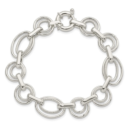 7.25 Inch Sterling Silver Polished Fancy Link Bracelet