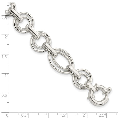 7.25 Inch Sterling Silver Polished Fancy Link Bracelet
