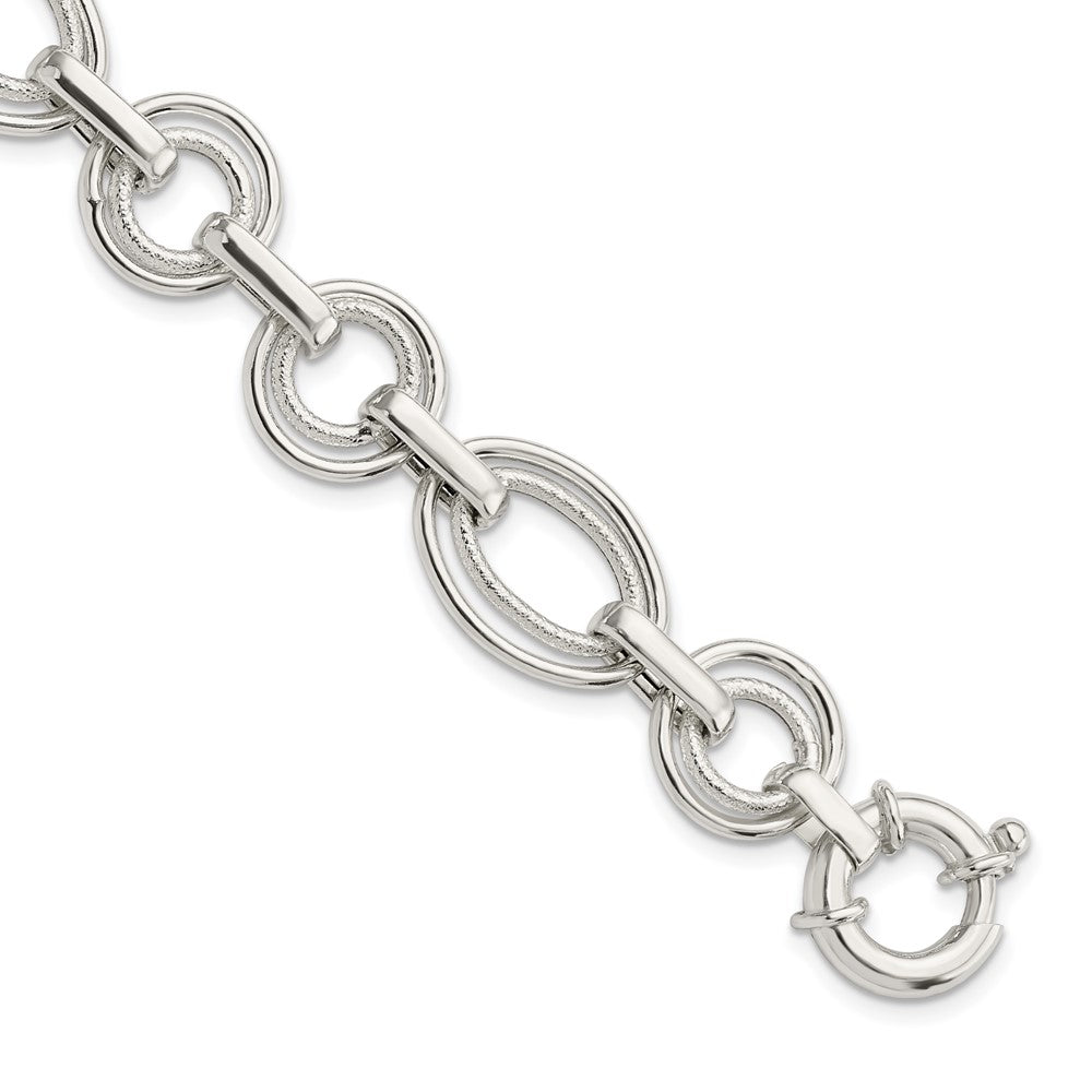 7.25 Inch Sterling Silver Polished Fancy Link Bracelet