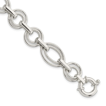 7.25 Inch Sterling Silver Polished Fancy Link Bracelet