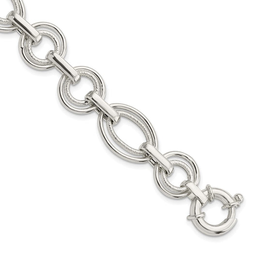 7.25 Inch Sterling Silver Polished Fancy Link Bracelet