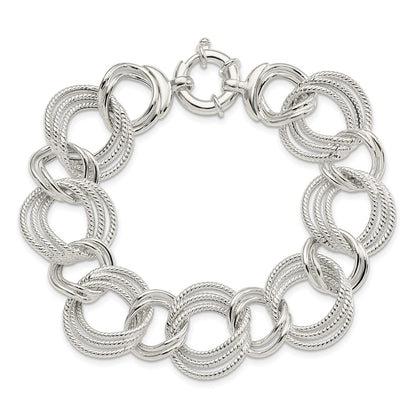 8 Inch Sterling Silver Polished Fancy Link Bracelet