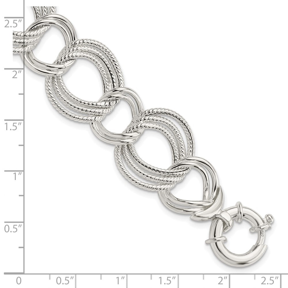 8 Inch Sterling Silver Polished Fancy Link Bracelet