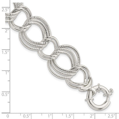 8 Inch Sterling Silver Polished Fancy Link Bracelet